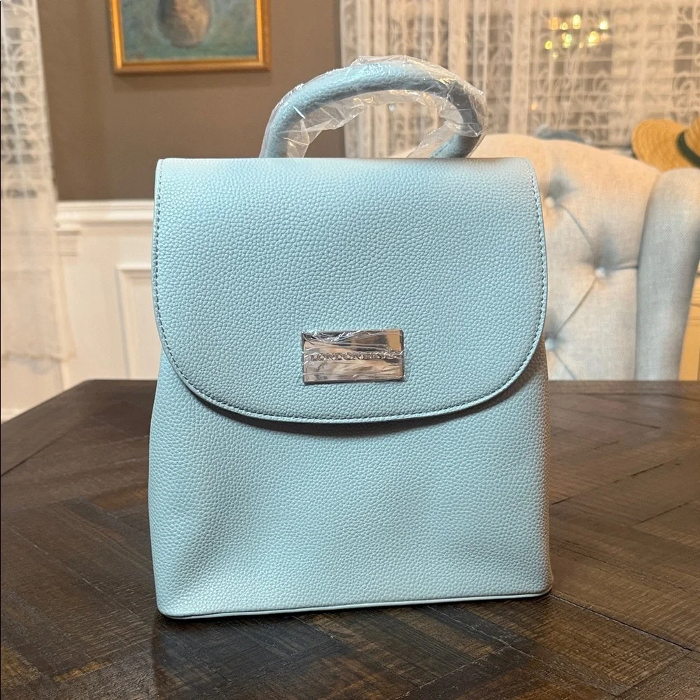 London Skye Gray Faux Leather Mini Backpack Top Handle NWT‎